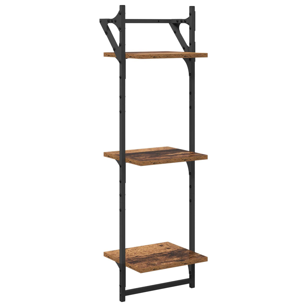 Conjunto de estantes de pared con estante 6 pcs Madera Vieja