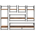 Conjunto de estantes de pared con estante 6 pcs Madera Vieja