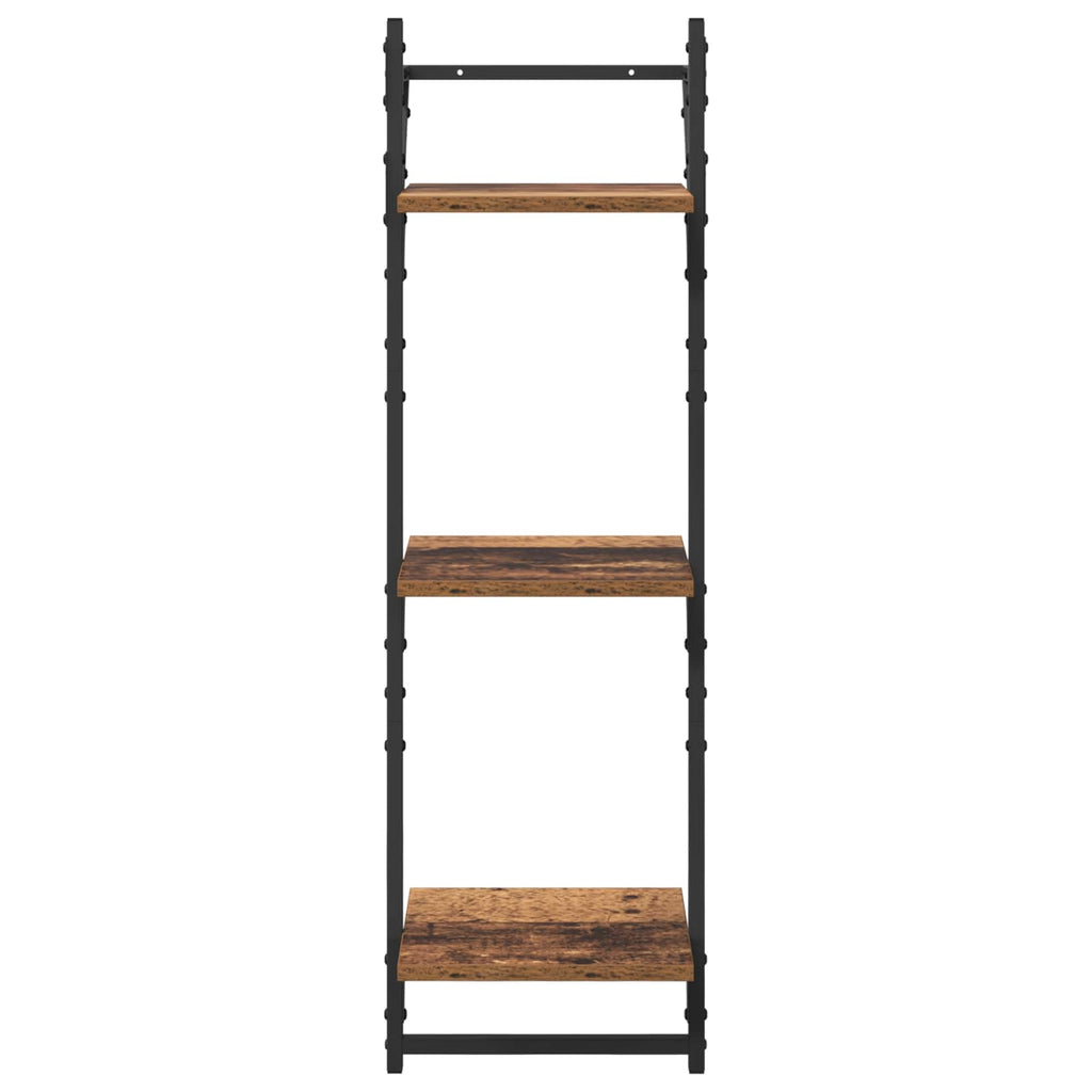 Conjunto de estantes de pared con estante 6 pcs Madera Vieja