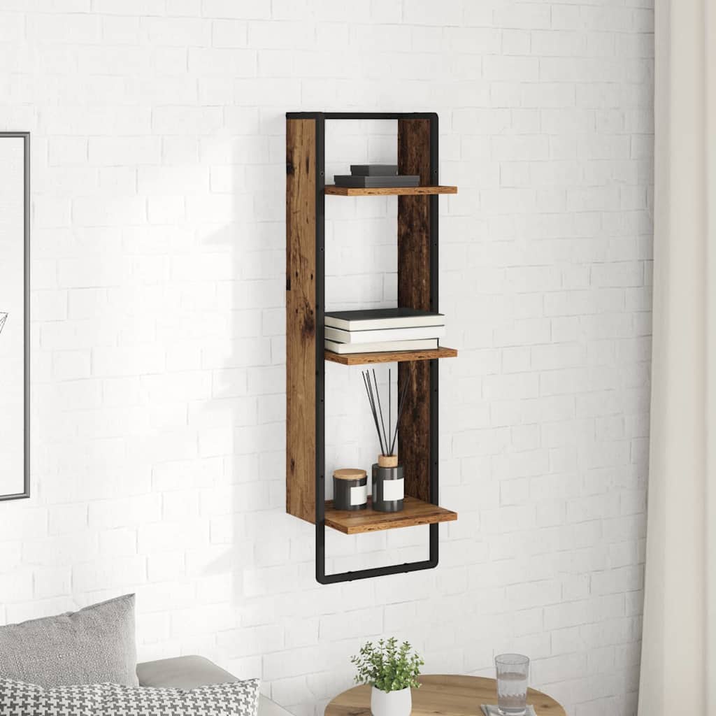 Estante de pared con estante Madera Vieja 30 x 25 x 100 cm