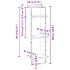 Estante de pared con estante Madera Vieja 30 x 25 x 100 cm