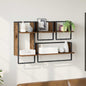 4-piece Wall Shelf Set Black Oak 65 x 25 x 30 cm