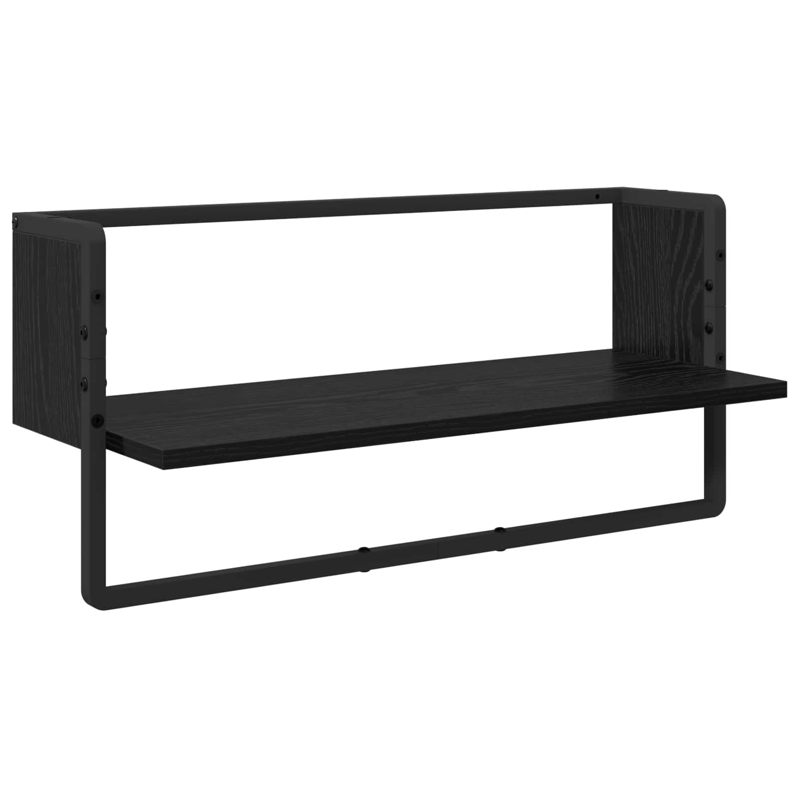 Conjunto de estantes de pared 4 pcs Roble Negro 65 x 25 x 30 cm