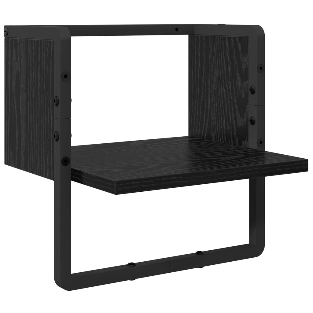 Conjunto de estantes de pared 4 pcs Roble Negro 65 x 25 x 30 cm