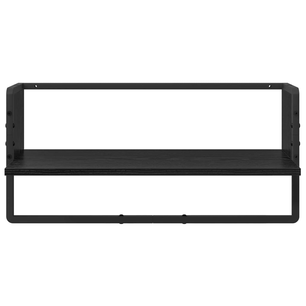 Conjunto de estantes de pared 4 pcs Roble Negro 65 x 25 x 30 cm