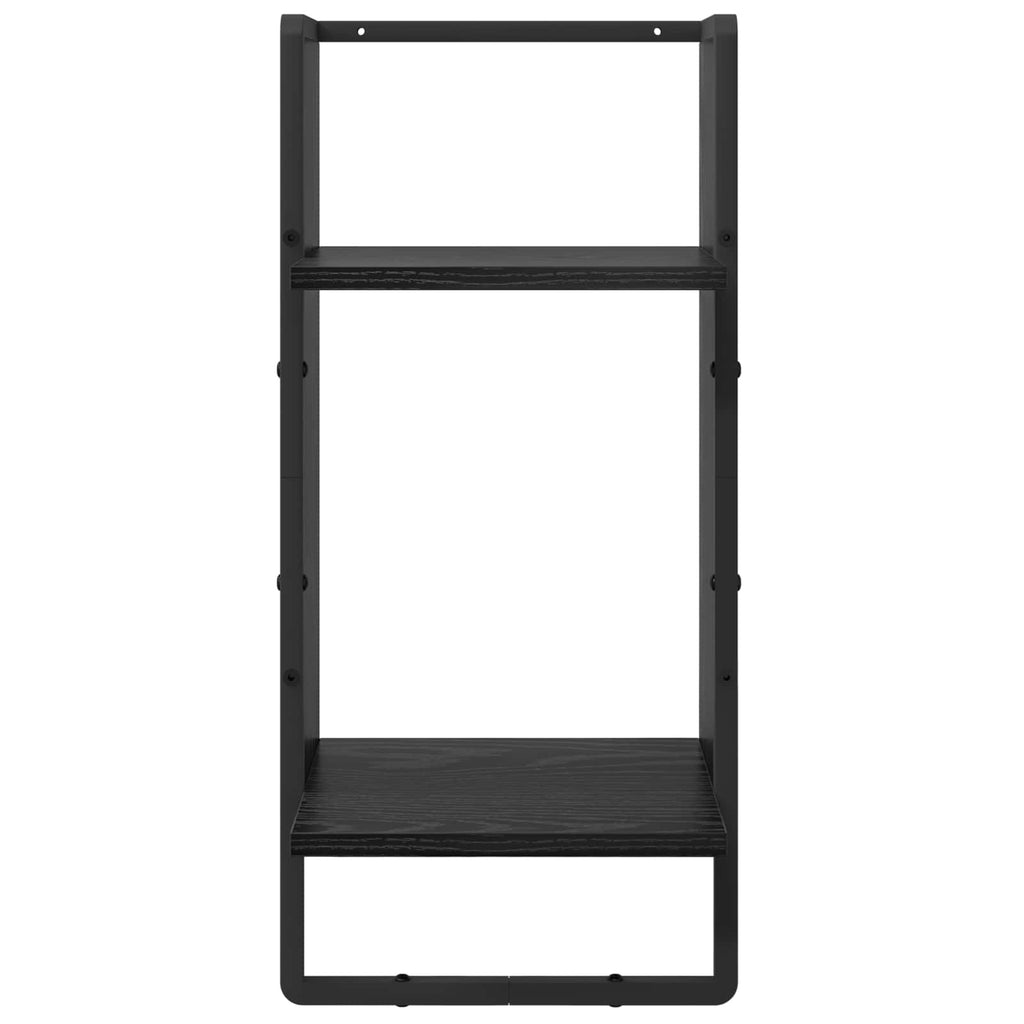 Conjunto de estantes de pared 4 pcs Roble Negro 65 x 25 x 30 cm