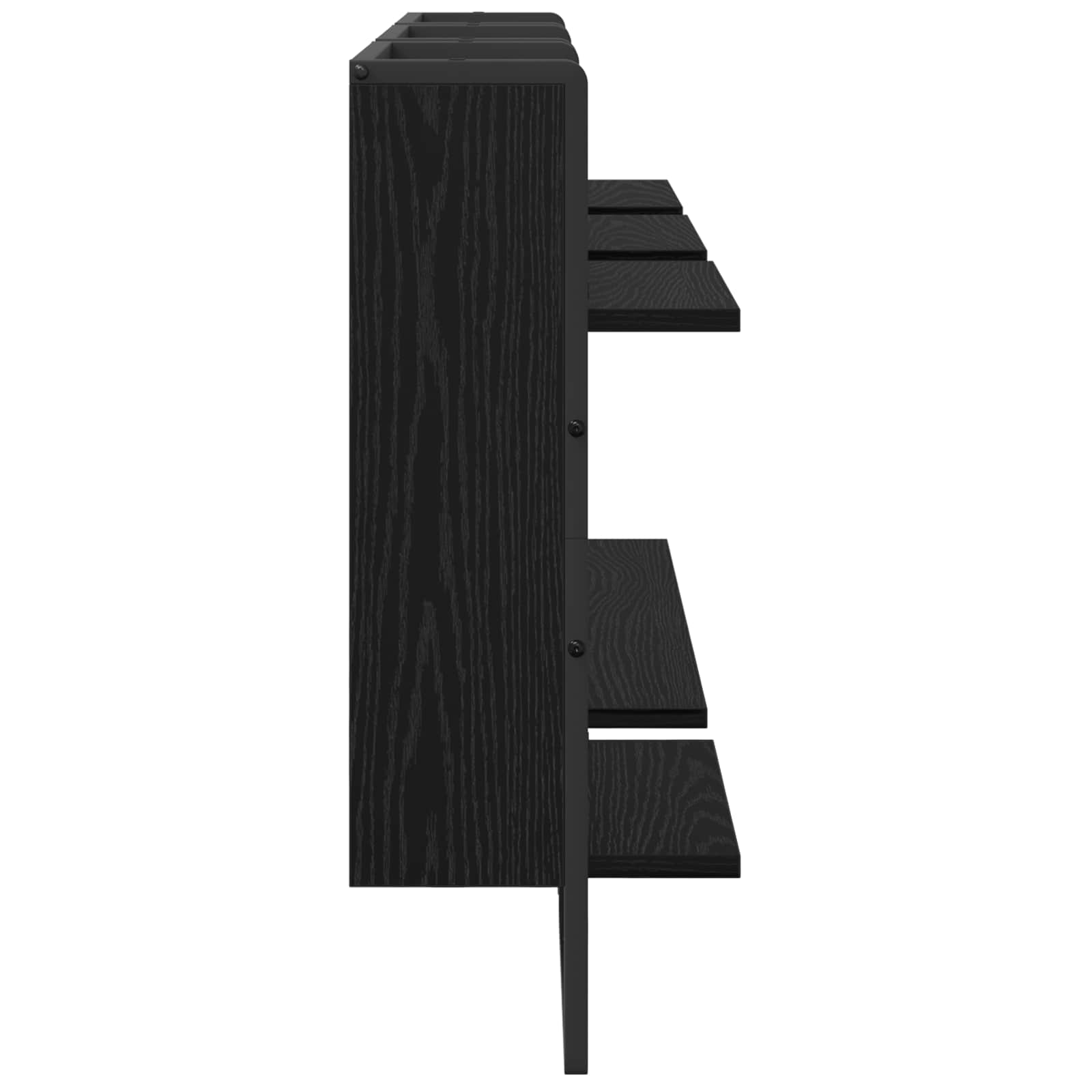 Conjunto de estantes de pared 4 pcs Roble Negro 65 x 25 x 30 cm