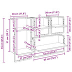Conjunto de estantes de pared 4 pcs Roble Negro 65 x 25 x 30 cm