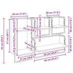 Conjunto de estantes de pared 4 pcs Roble Negro 65 x 25 x 30 cm