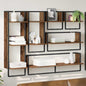 Conjunto de estantes de pared con estante 6 pcs Madera Vieja