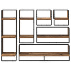 Conjunto de estantes de pared con estante 6 pcs Madera Vieja