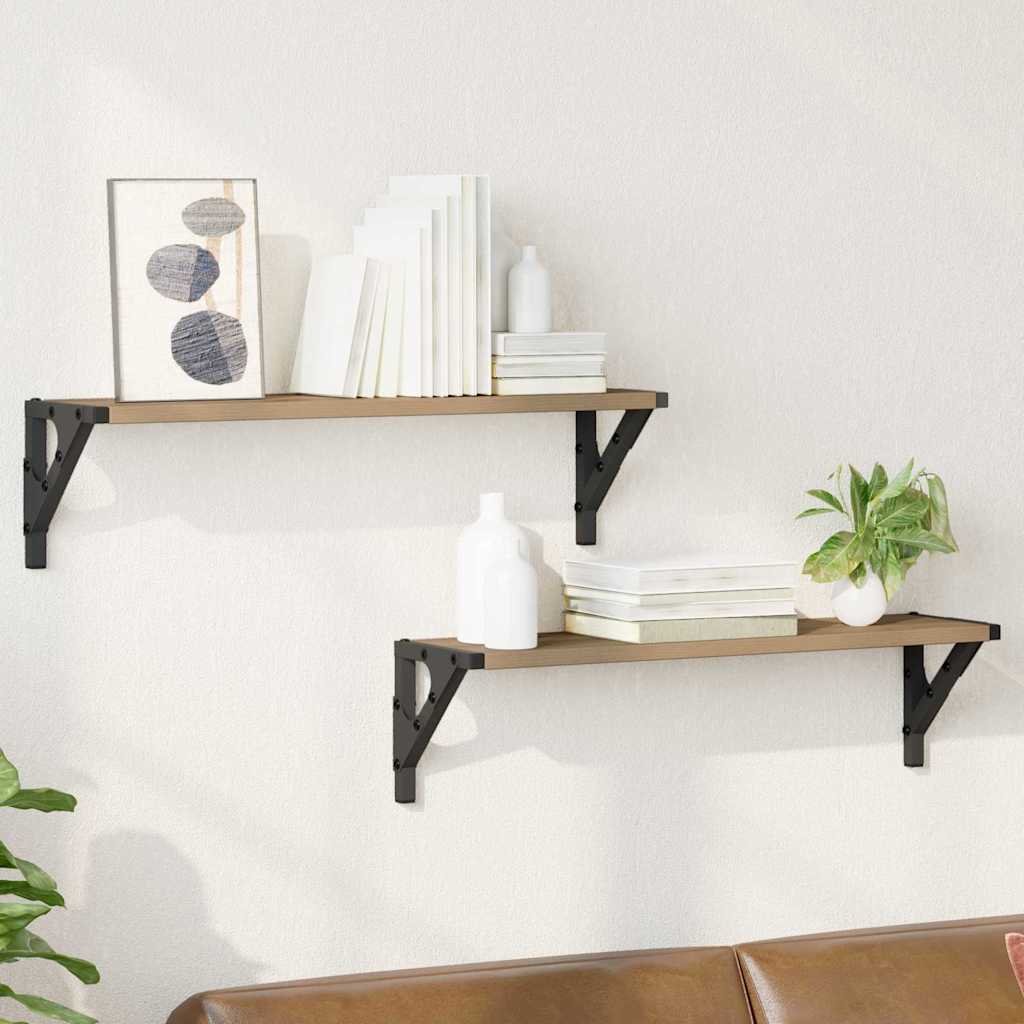 Estanterías de pared 2 pcs Roble artesanal 60 x 15 x 15,5 cm