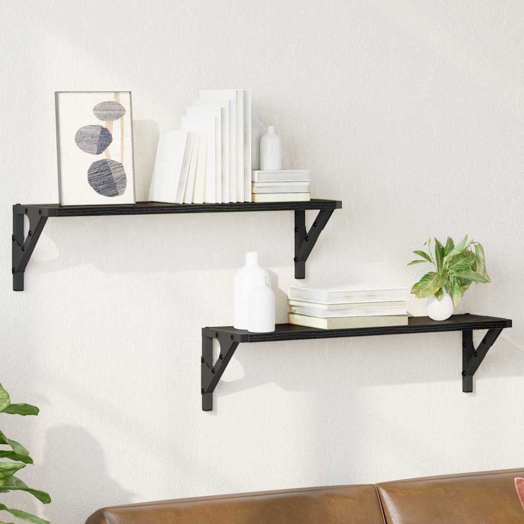 Estanterías de pared 2 pcs Roble artesanal 60 x 15 x 15,5 cm