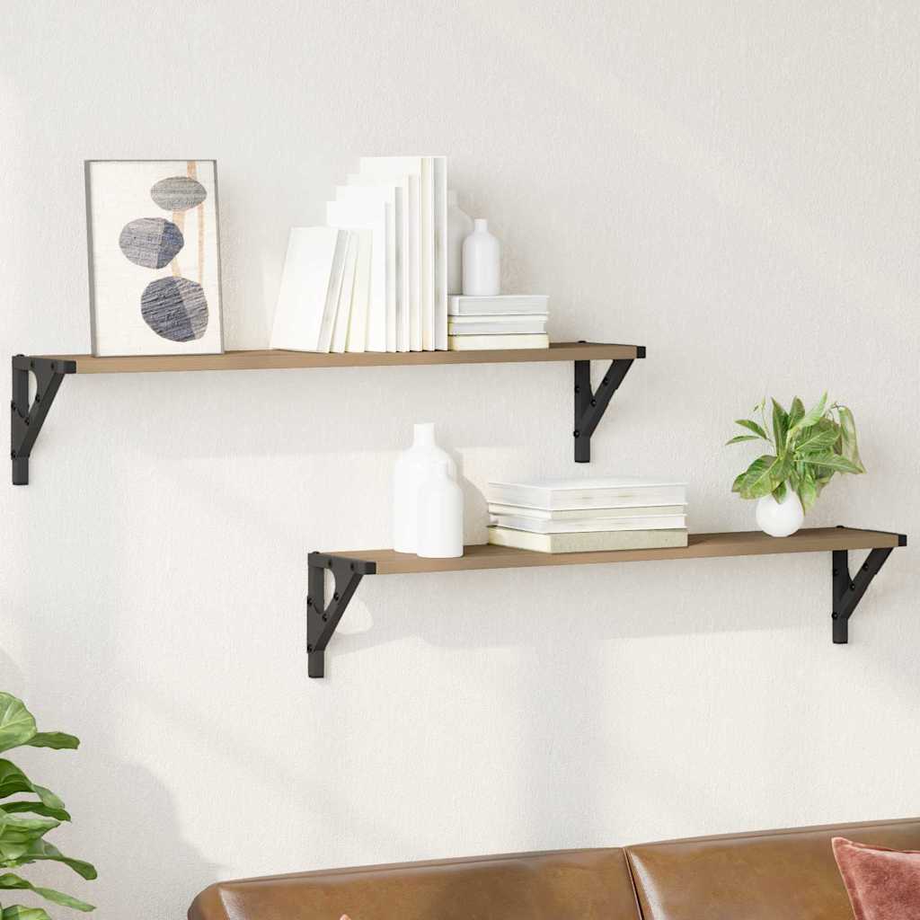 Estanterías de pared 2 pcs Roble artesanal 60 x 15 x 15,5 cm