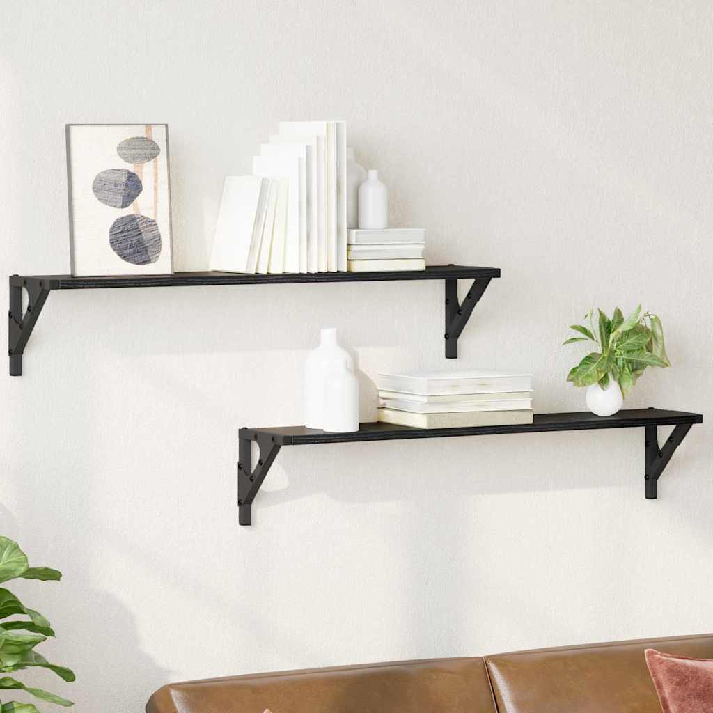 Estanterías de pared 2 pcs Roble artesanal 60 x 15 x 15,5 cm