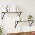 Estanterías de pared 2 pcs Roble artesanal 60 x 15 x 15,5 cm