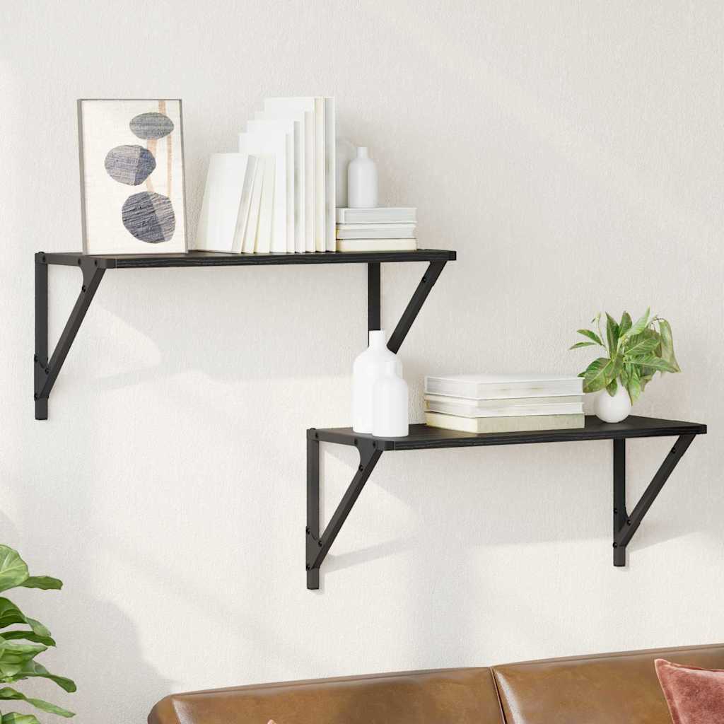 Estanterías de pared 2 pcs Roble artesanal 60 x 15 x 15,5 cm