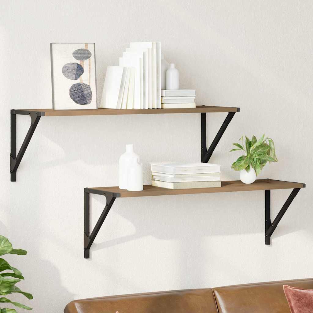 Estanterías de pared 2 pcs Roble artesanal 60 x 15 x 15,5 cm