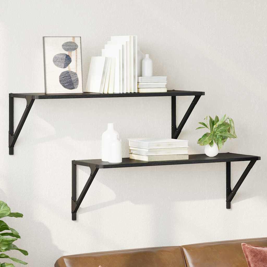 Estanterías de pared 2 pcs Roble artesanal 60 x 15 x 15,5 cm