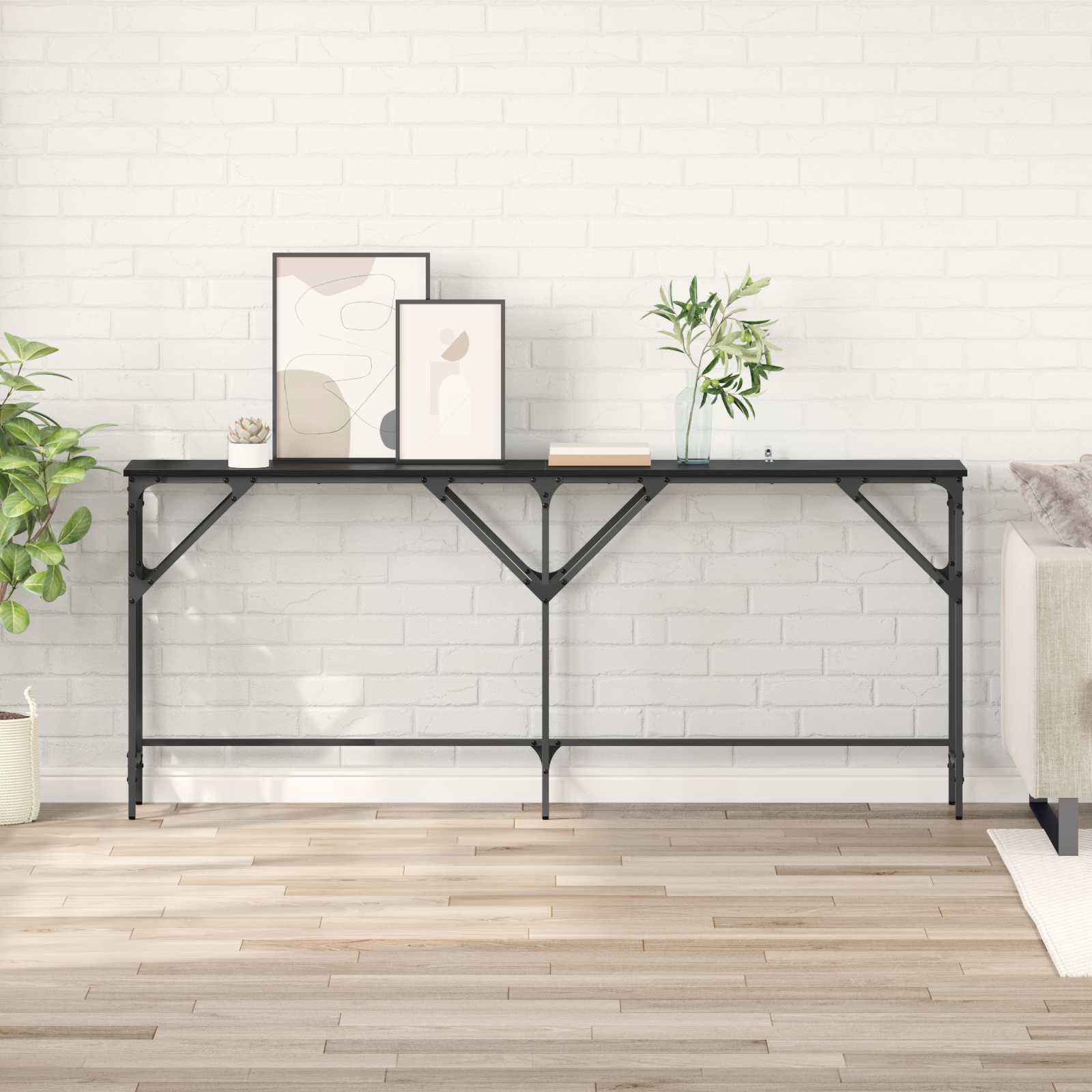 Aged Wood Console Table 140 x 29 x 75 cm