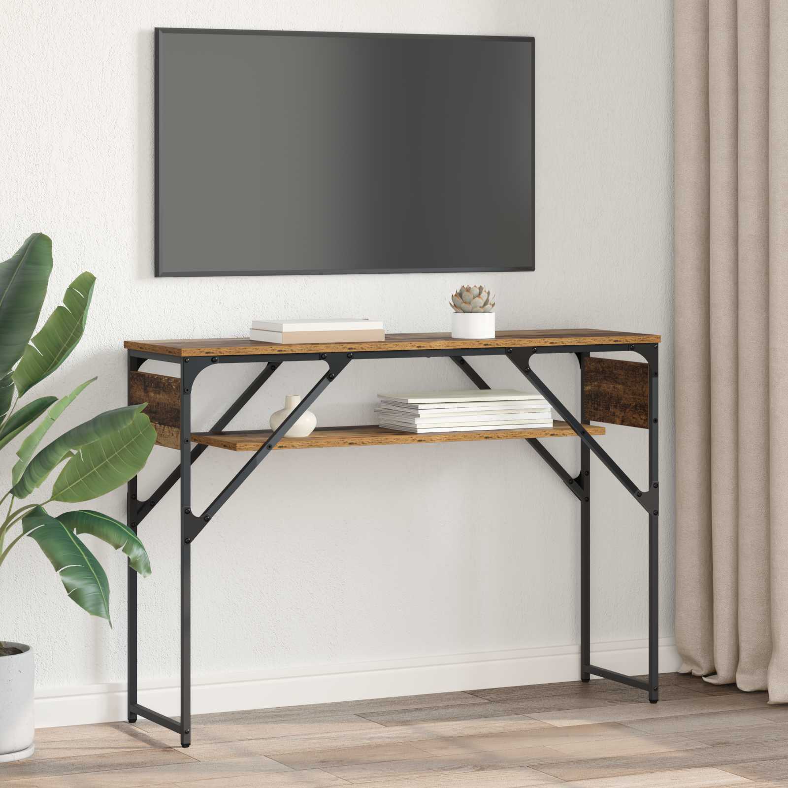 MesaConsola Madera envejecida 105x30x75cm Madera de ingeniería