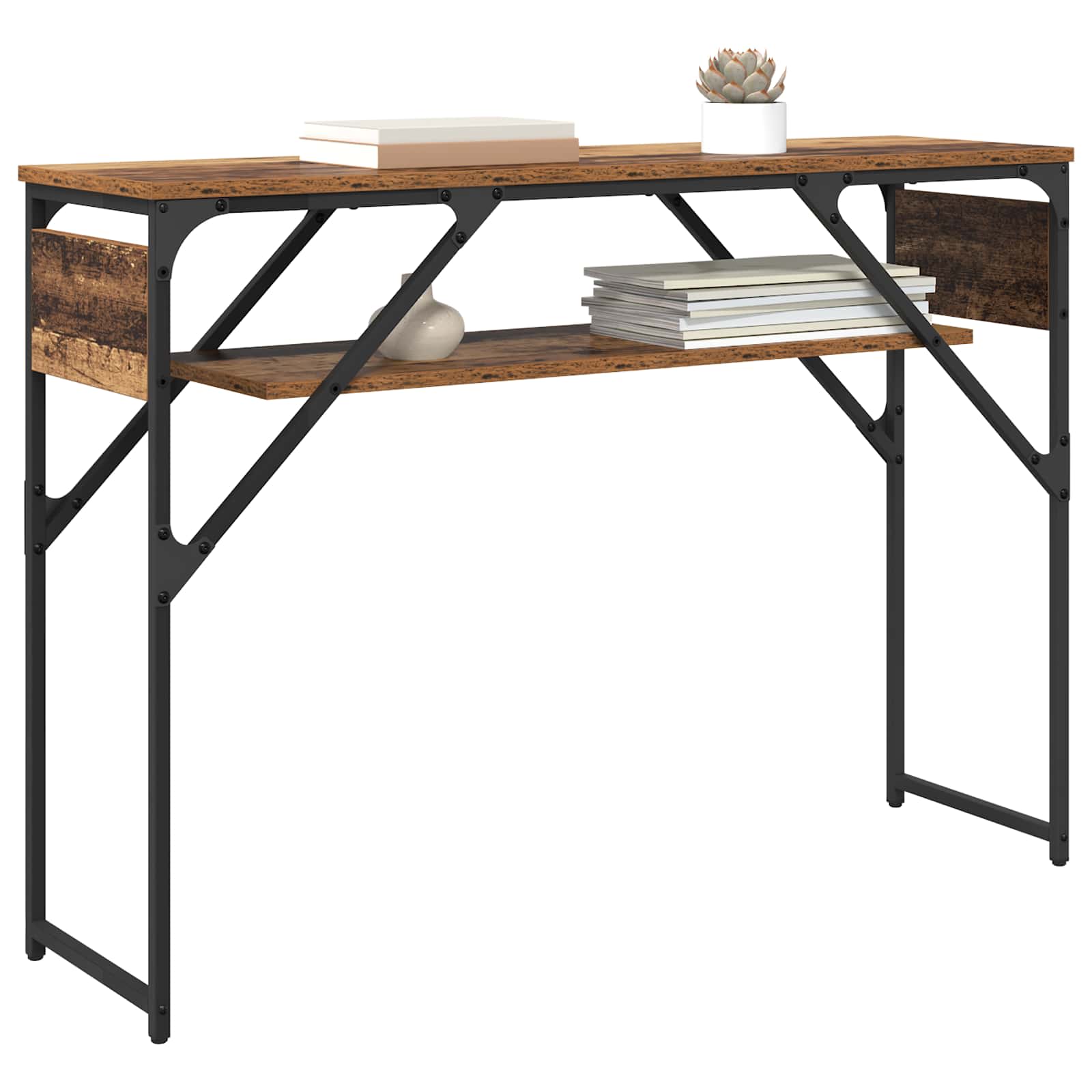 MesaConsola Madera envejecida 105x30x75cm Madera de ingeniería
