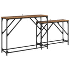 Mesa Consola 2 pcs Madera envejecida 100 x 28 x 75 cm