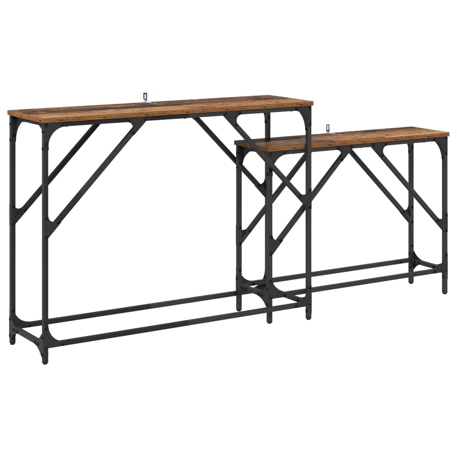 Mesa Consola 2 pcs Madera envejecida 100 x 28 x 75 cm