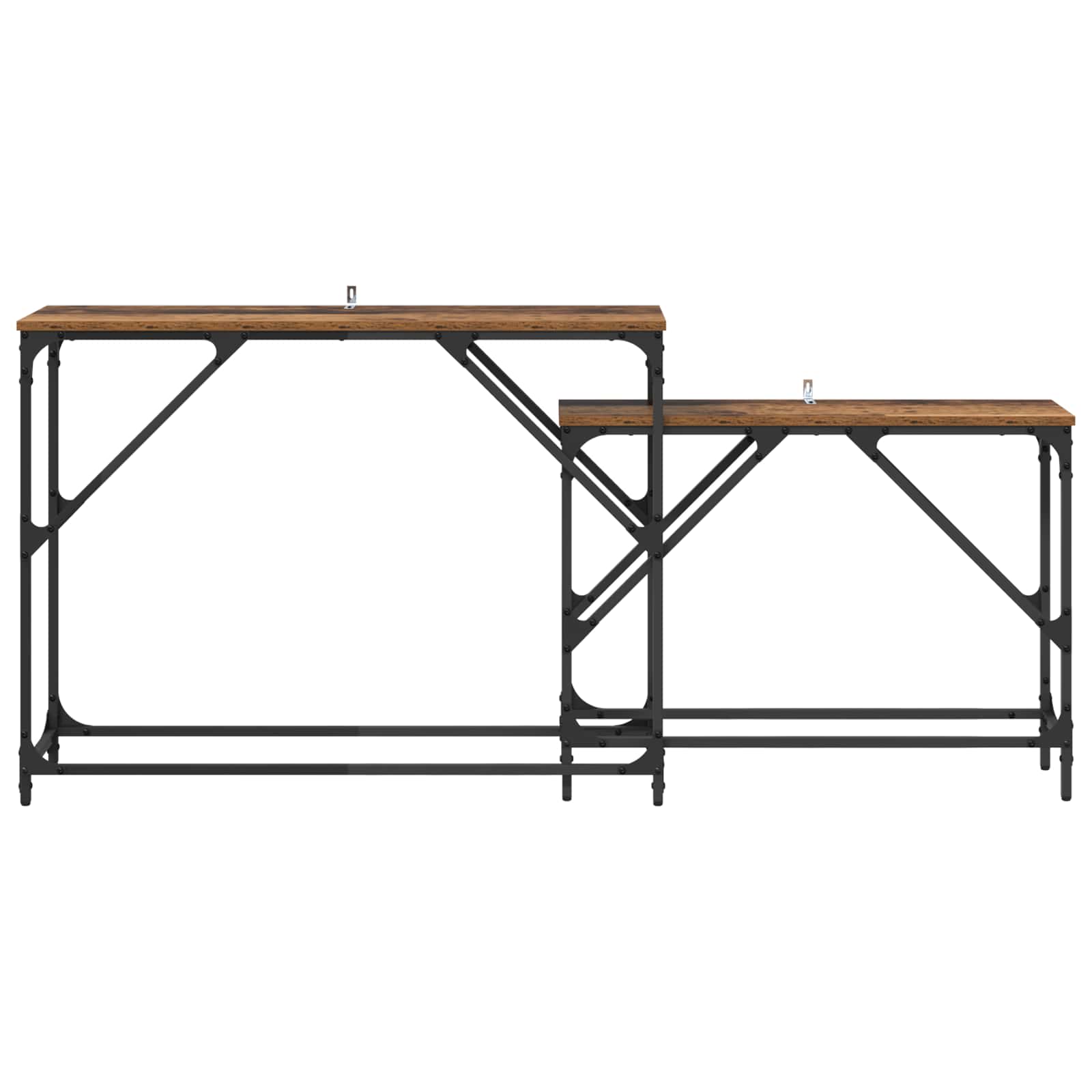 Mesa Consola 2 pcs Madera envejecida 100 x 28 x 75 cm