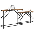 Mesa Consola 2 pcs Madera envejecida 100 x 28 x 75 cm