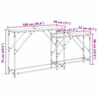 Mesa Consola 2 pcs Madera envejecida 100 x 28 x 75 cm