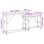 Mesa Consola 2 pcs Madera envejecida 100 x 28 x 75 cm