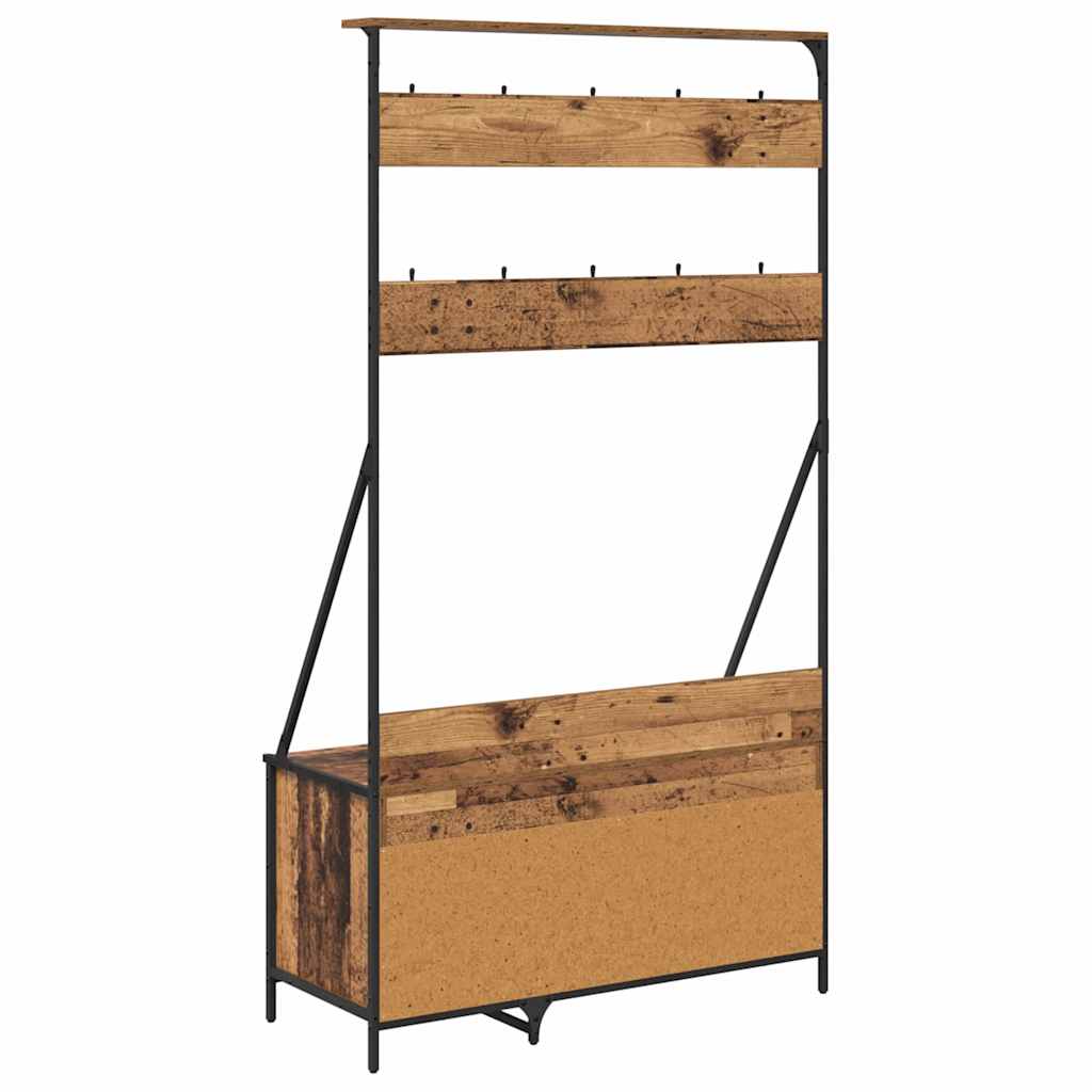 Perchero para ropa con estante Madera Vieja 100 x 41 x 184 cm