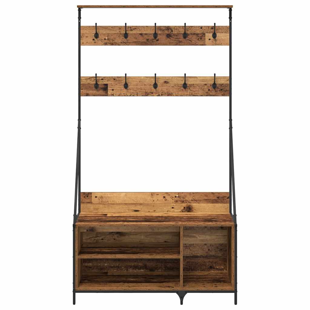 Perchero para ropa con estante Madera Vieja 100 x 41 x 184 cm