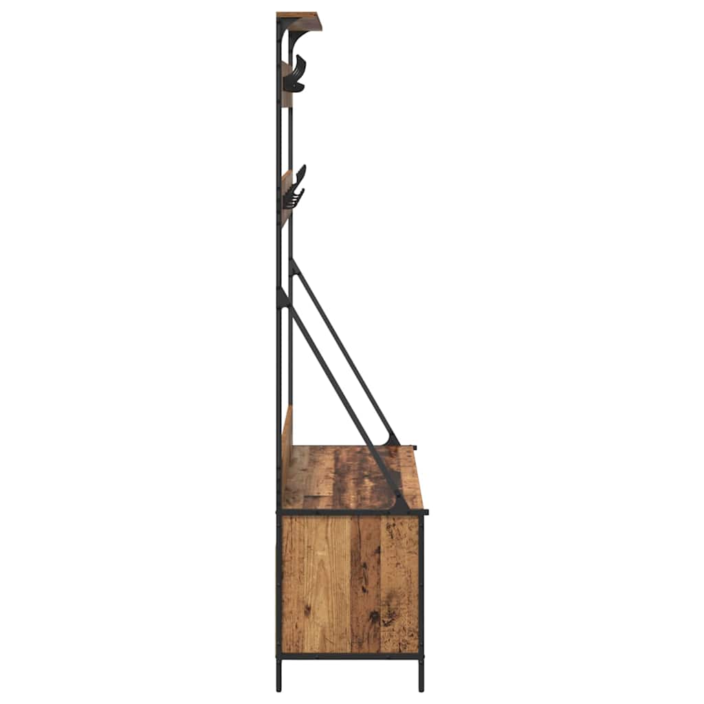 Perchero para ropa con estante Madera Vieja 100 x 41 x 184 cm
