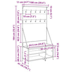 Perchero para ropa con estante Madera Vieja 100 x 41 x 184 cm