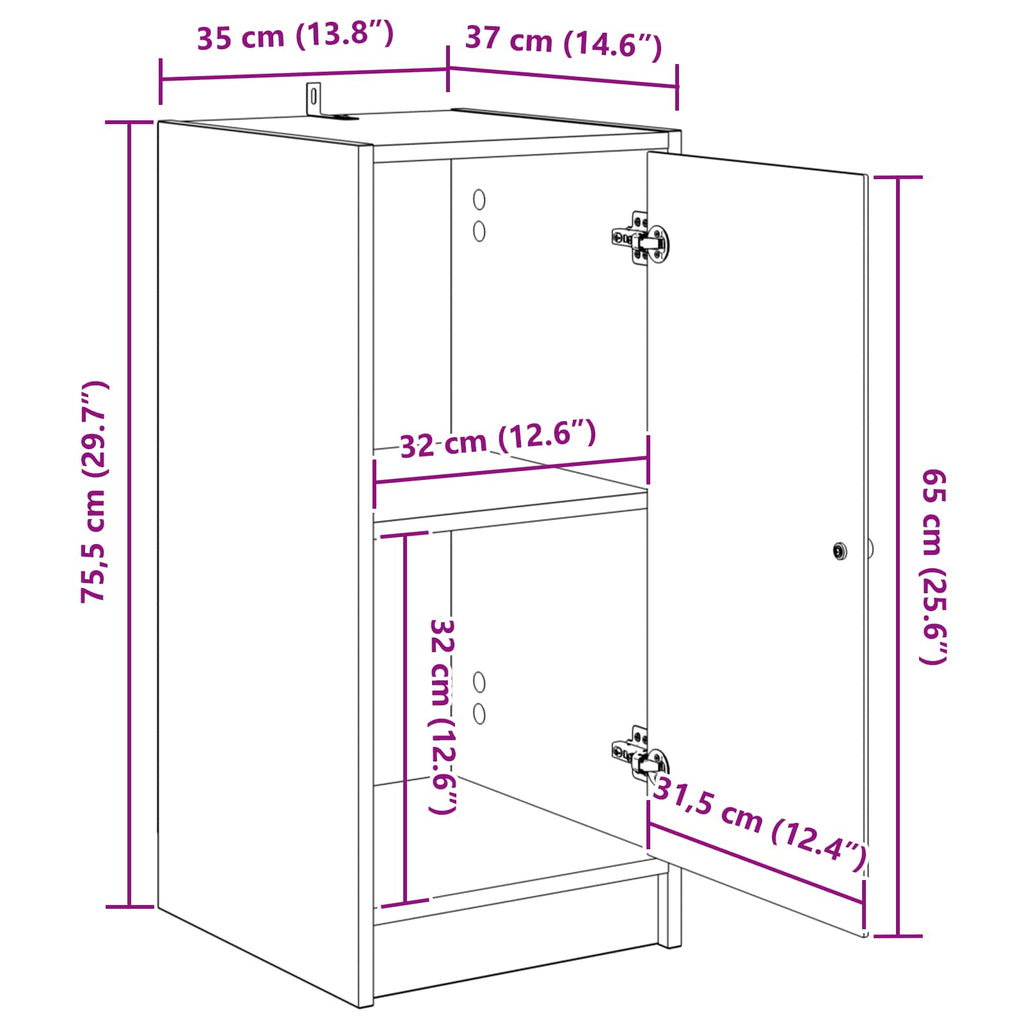Vitrina Madera vieja 35 x 37 x 76 cm Madera contrachapada