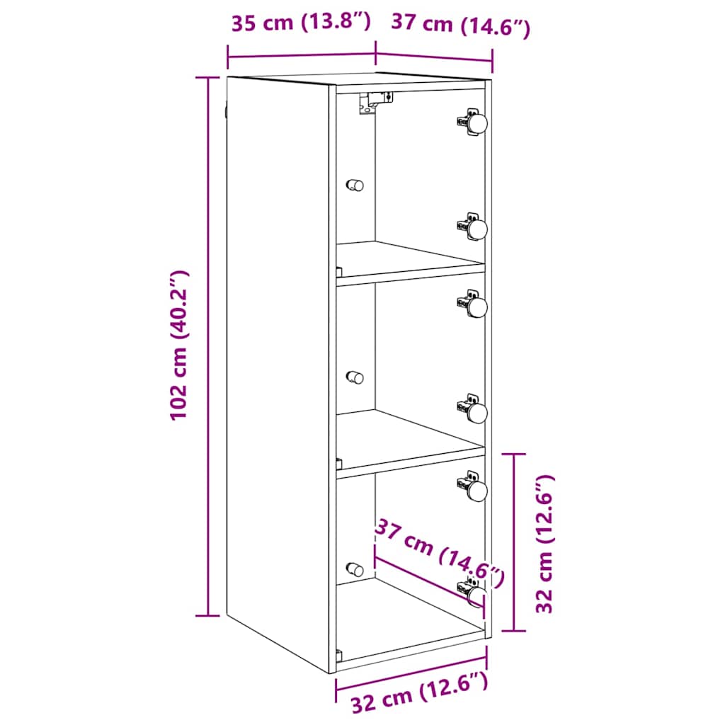 Mueble de pared Madera Vieja 35 x 37 x 102 cm