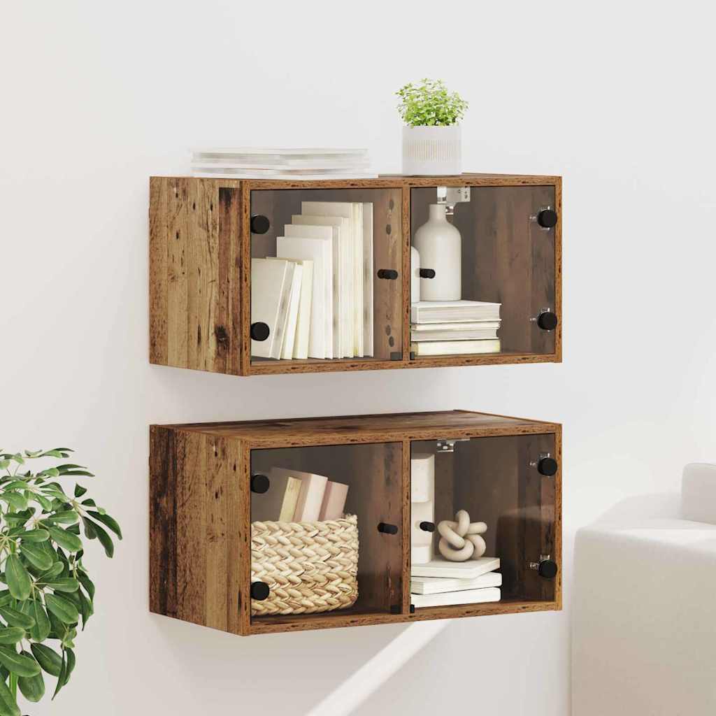 Armarios de pared 2 pcs Madera Vieja 68 x 37 x 35 cm
