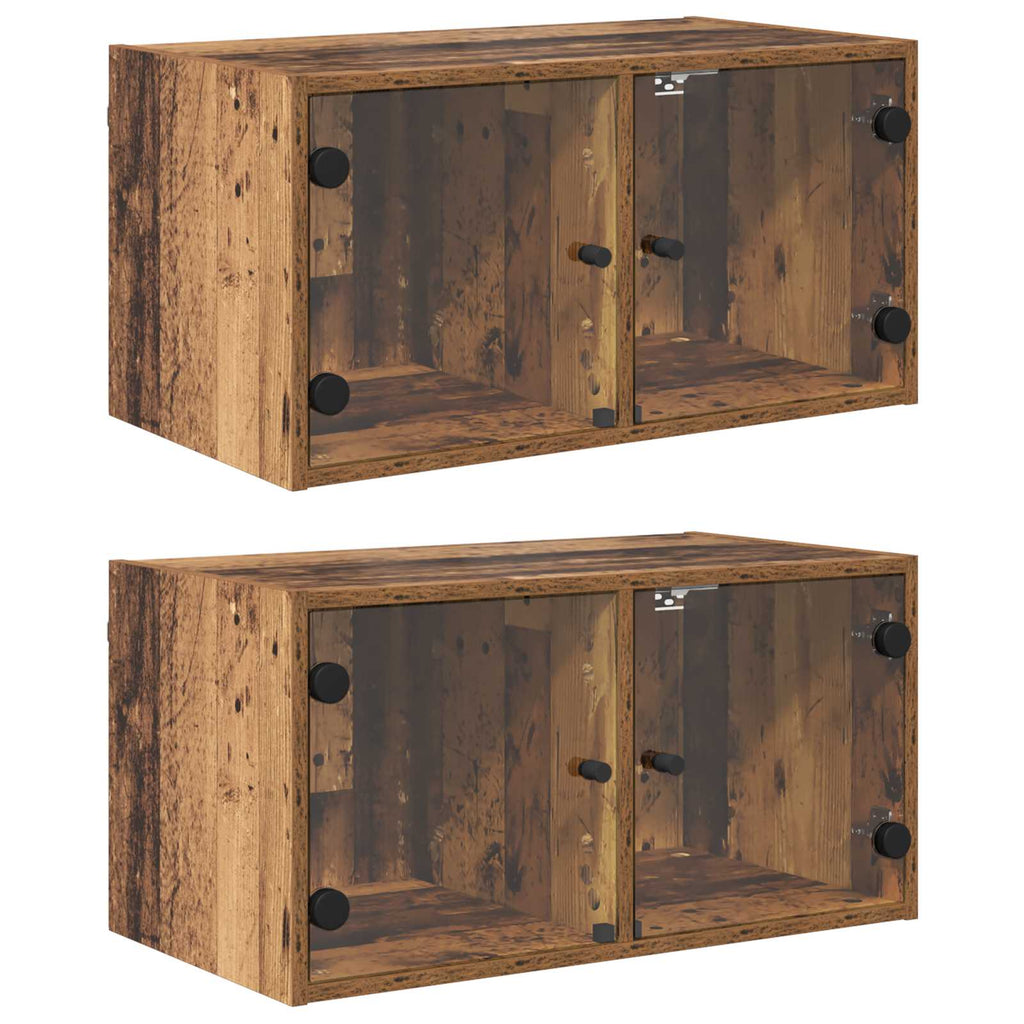 Armarios de pared 2 pcs Madera Vieja 68 x 37 x 35 cm