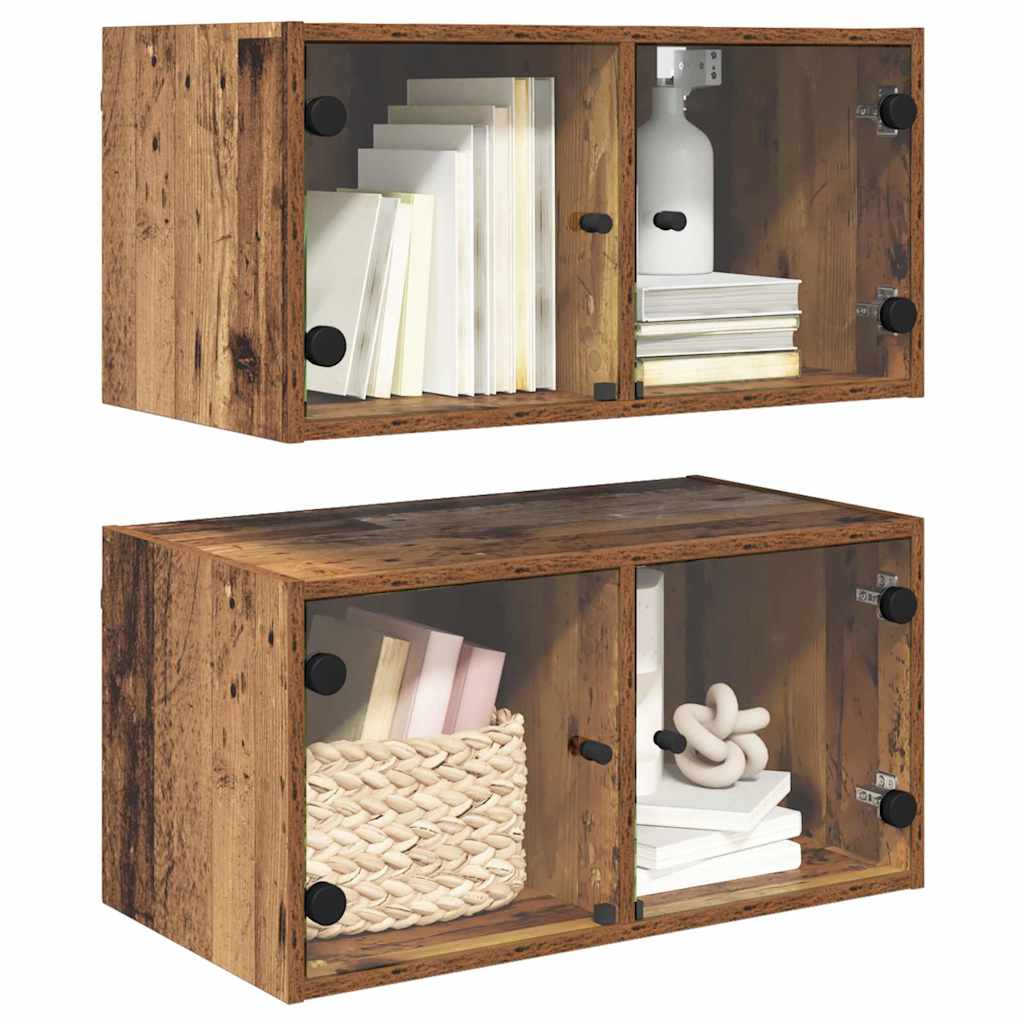 Armarios de pared 2 pcs Madera Vieja 68 x 37 x 35 cm