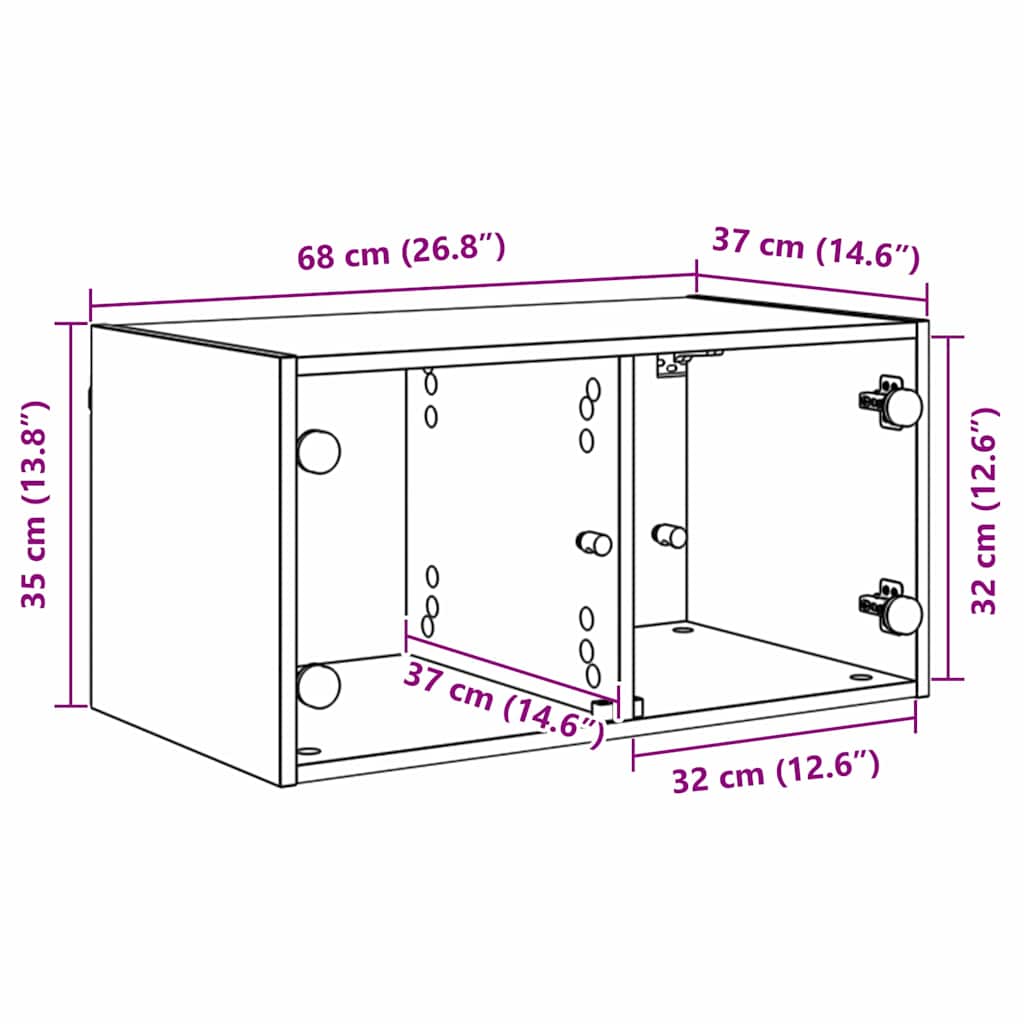 Armarios de pared 2 pcs Madera Vieja 68 x 37 x 35 cm