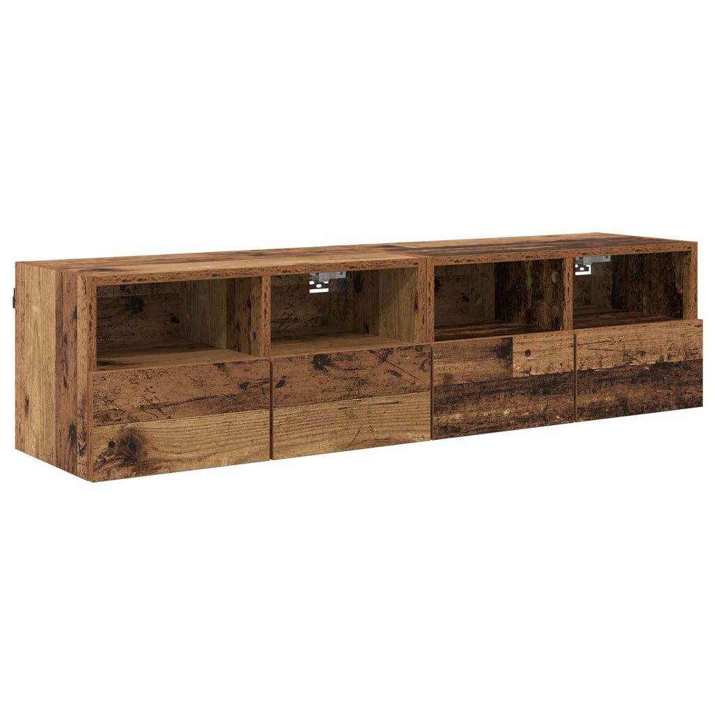 Gabinetes de pared para TV 2 pcs Madera Vieja 60 x 30 x 30 cm