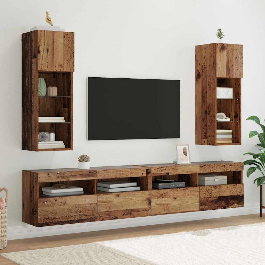 Conjunto de mueble de TV 2 pcs Roble Negro 30,5 x 30 x 102 cm