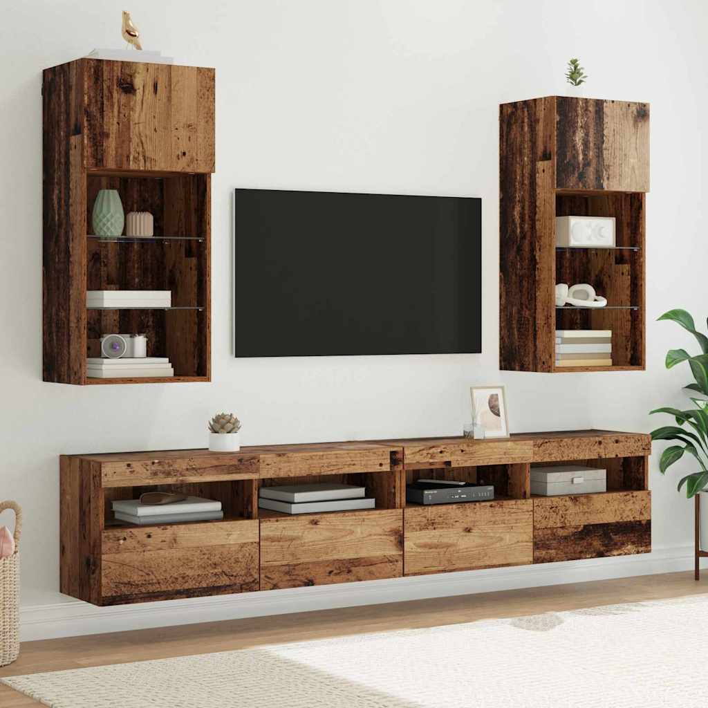 Conjunto de mueble de TV 2 pcs Roble Negro 30,5 x 30 x 102 cm