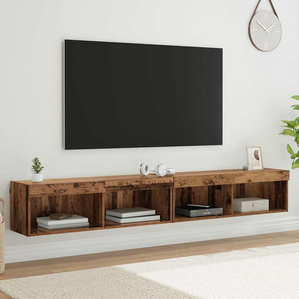 Conjunto de mueble de TV 2 pcs Madera vieja 100 x 30 x 30 cm