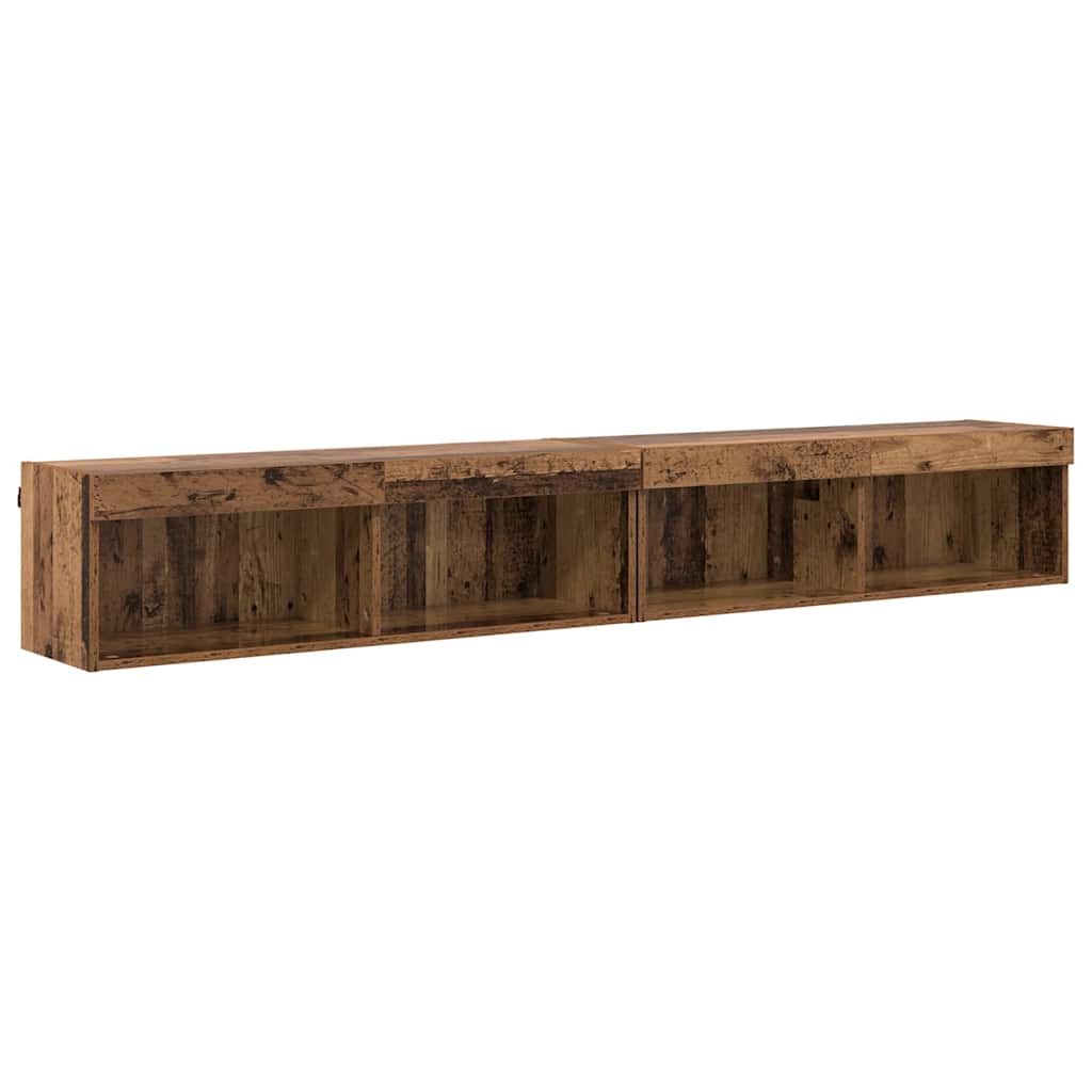 Conjunto de mueble de TV 2 pcs Madera vieja 100 x 30 x 30 cm