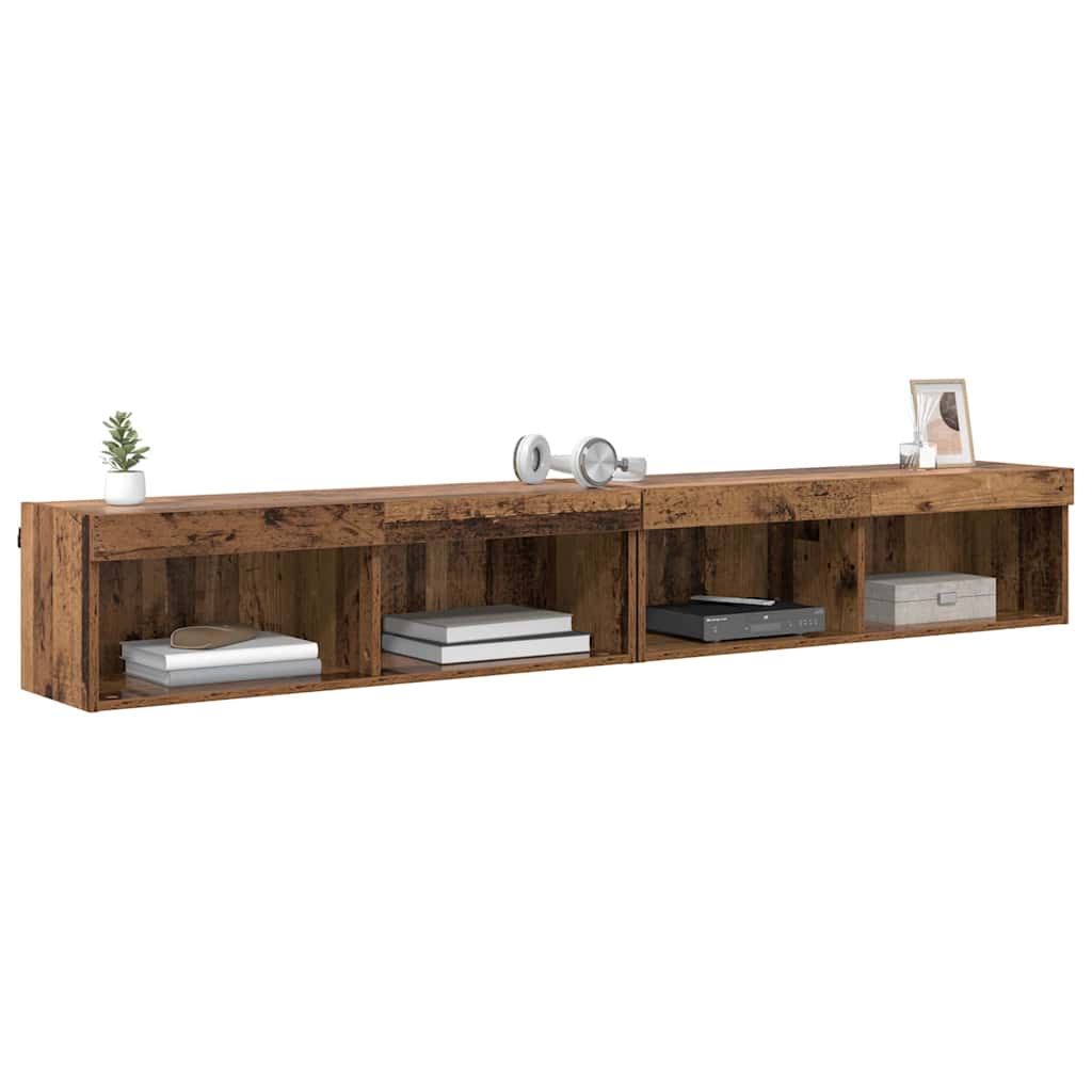 Conjunto de mueble de TV 2 pcs Madera vieja 100 x 30 x 30 cm