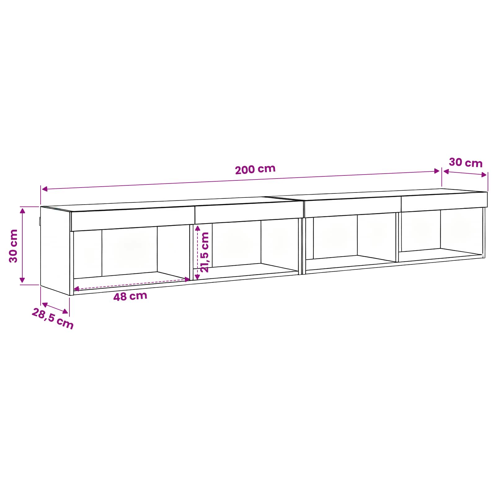 Conjunto de mueble de TV 2 pcs Madera vieja 100 x 30 x 30 cm