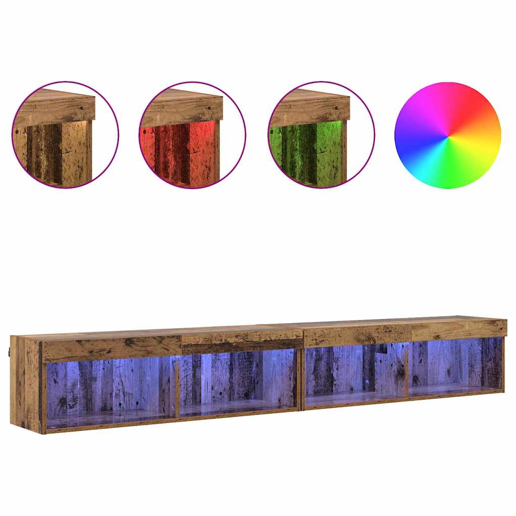 Conjunto de mueble de TV 2 pcs Madera vieja 100 x 30 x 30 cm